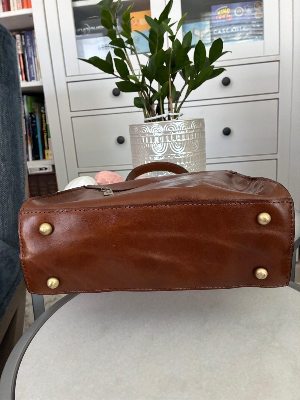 Patricia Nash Chauny Leather Satchel Cognac - Picture 4 of 6